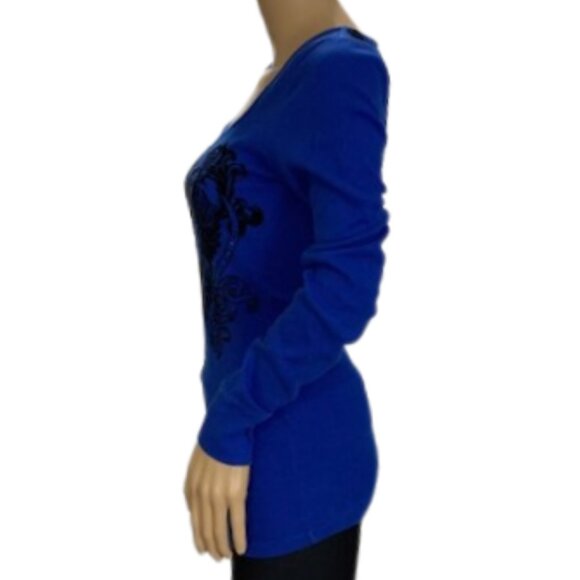 Harley Davidson Royal Blue Long Sleeve Top - Picture 3 of 6